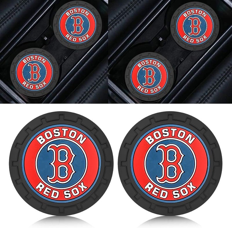 WiiFiive Car Cup Holder Coasters for Boston Red Sox Baseball Fans, Red Sox Car Coasters for Cup Holder Insert Silicone Non-Slip - Image 4